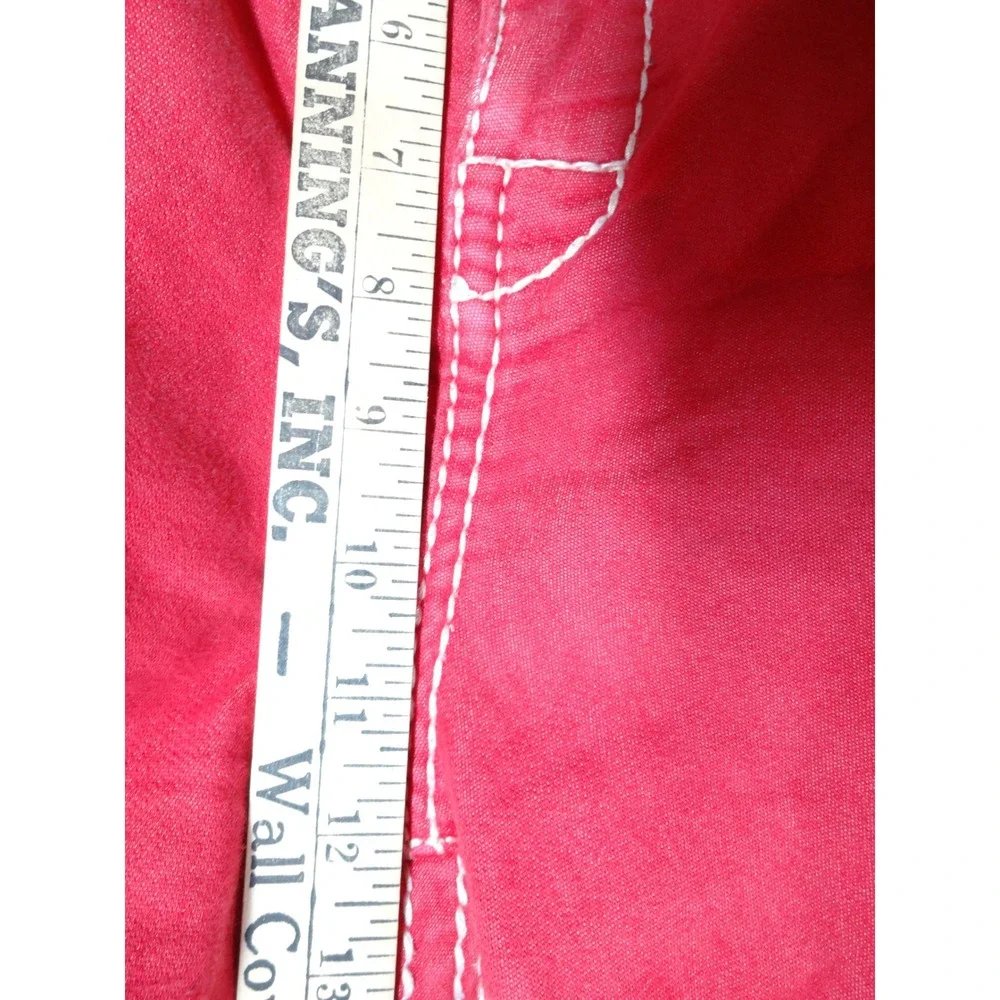 VTG Y2K True Religion Cargo Shorts XL Red White Contrast Stitch Baggy Streetwear